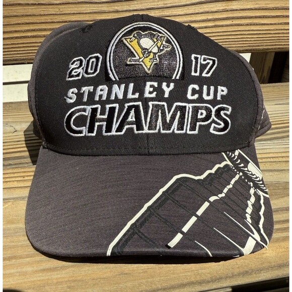 Pittsburgh Penguins Stanley Cup Champs 2017 Reebok Hat Cap Men's Snap Back - Picture 1 of 3